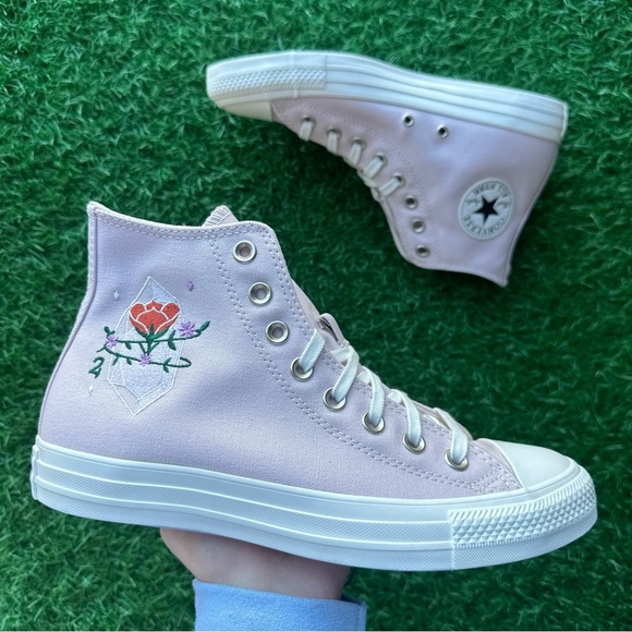💝Converse Chuck Taylor All Star Ctas Hi Barely Rose Crystal Magic - Picture 4 of 10